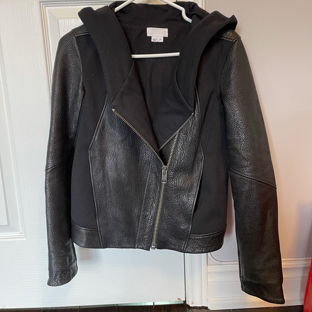 Black leather jacket